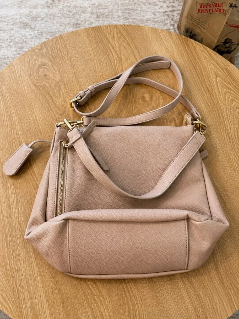 Urban Blush Pink Pebbled Crossbody Shoulder Bag